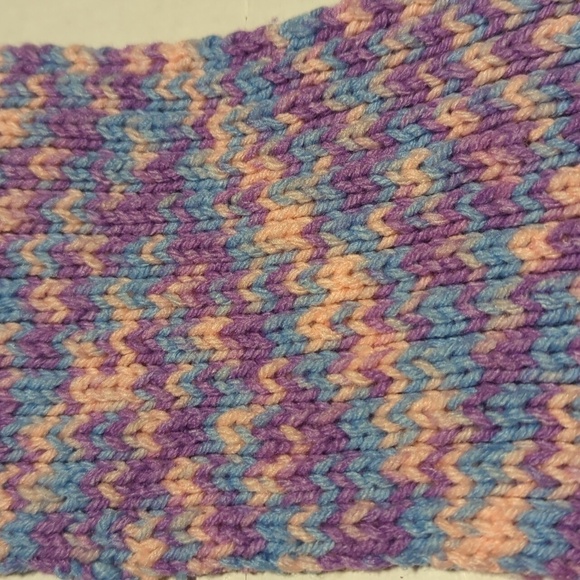 Hand Crafted Knitted Reversible Winter Scarf w/Fringe 64"X7" - Picture 2 of 4